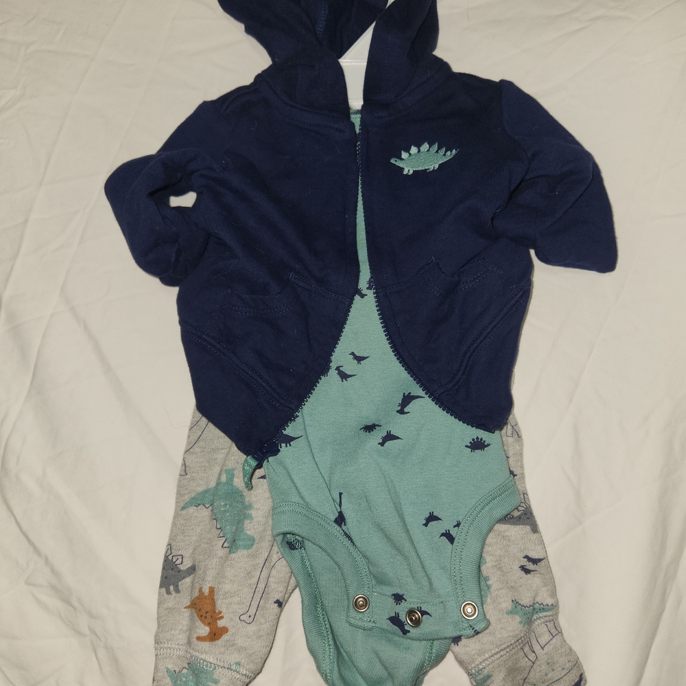 Carter's Navy and Teal Dinosaur 3 Piece Set